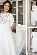 Load image into Gallery viewer, Mull cotton White with work