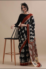 Load image into Gallery viewer, Bagru block print cotton Sarees