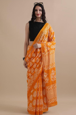 Load image into Gallery viewer, Bagru block print cotton saree