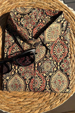 Load image into Gallery viewer, Black mandala block print cotton shirt