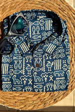 Load image into Gallery viewer, Indigo warli art cotton shirt