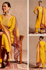 Load image into Gallery viewer, Chanderi mustard yellow
