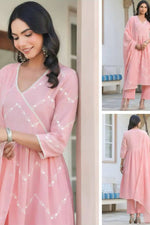 Load image into Gallery viewer, Cotton pink with work
