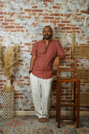 Cotton flex brown shirt