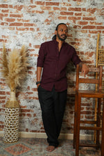 Load image into Gallery viewer, Cotton flex maroon shirt
