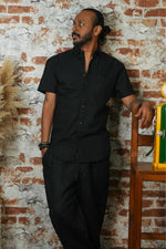 Load image into Gallery viewer, Cotton flex black shirt
