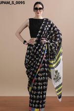 Load image into Gallery viewer, Bagru block print cotton saree
