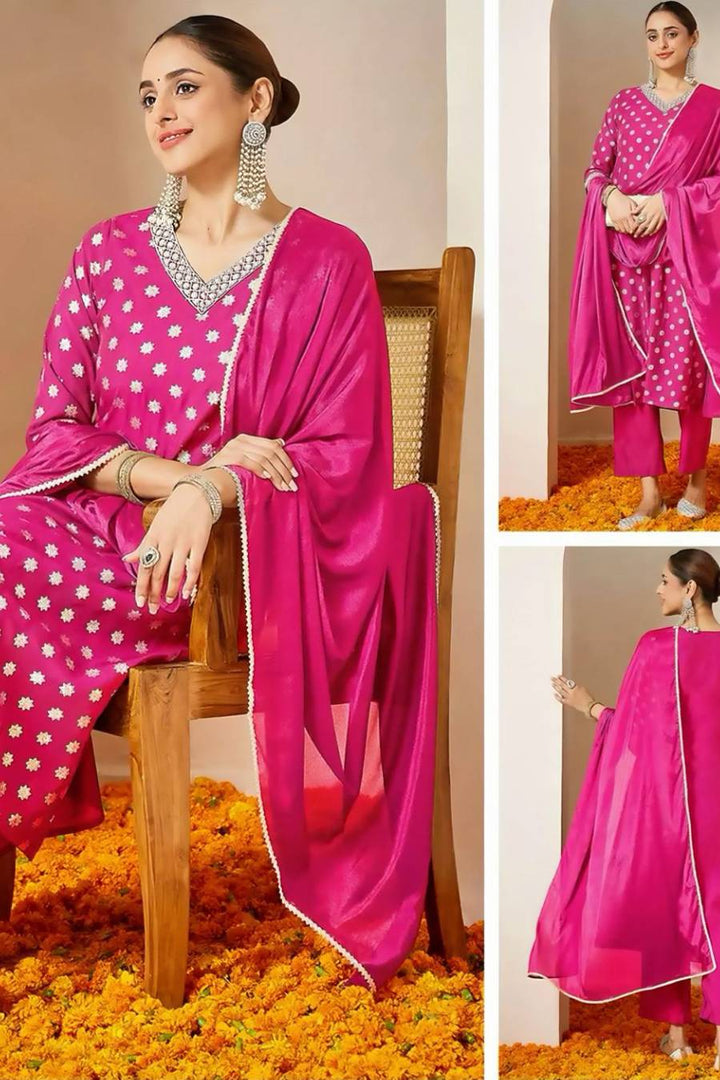 PV Chanderi rani pink