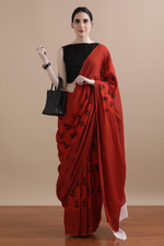 Load image into Gallery viewer, Bagru block print cotton saree
