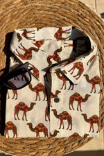 Load image into Gallery viewer, Camel print cotton shirt
