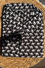 Load image into Gallery viewer, Black camel print cotton shirt
