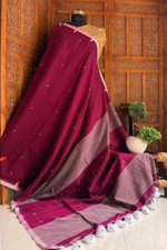 Load image into Gallery viewer, Handloom cotton saree
