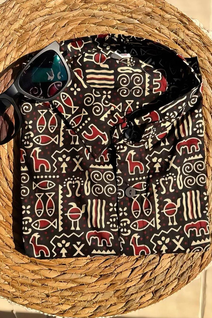 Warli art cotton shirt