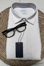 Load image into Gallery viewer, Cream beige pure linen shirt
