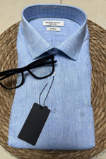 Load image into Gallery viewer, Sky blue pure linen shirt
