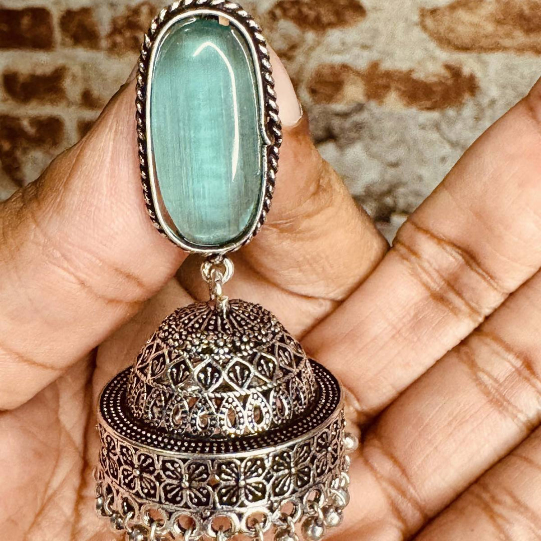 Oxidized Jimikki With Long Stud